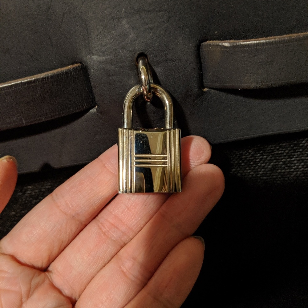 Hermès herbag 39 black Canvas and leather - Picture 5 of 8
